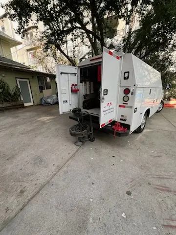 Magnet Plumbing service vehicle on-site for Water Heater Repair in Mission Woods